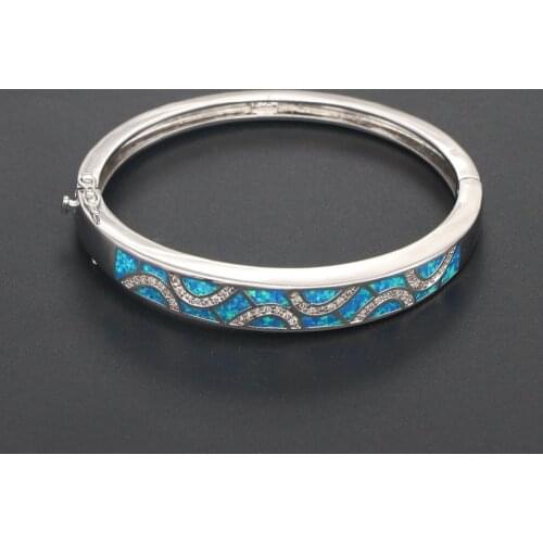 JZB0217 2021New Design Fire Opal and Rhanestone Bangles Jewelry For Women Pulseiras Lovers Gift Pulseras