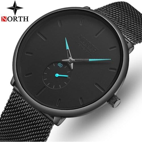 NORTH Mens Watches Top Brand Luxury Fashion Watch Men Stainless Steel 30M Waterproof Sport Quartz Watches Man Relogio Masculino