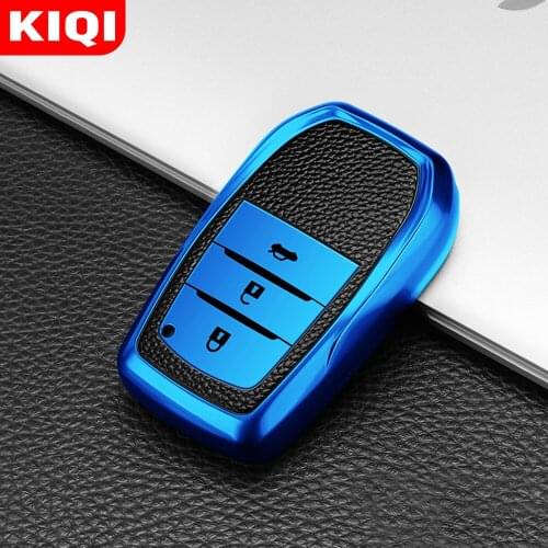 KIQI TPU Car Key Case Holder Cover for Toyota Hilux Fortuner Land Cruiser Camry Coralla Crown RAV4 Highland Riez Prado Innova