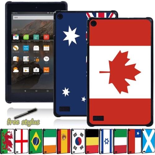 Flag Patterns Tablet Case for Amazon Fire 7 (5th/7th/9th Gen)/Fire HD 8(2016/2017/2018)/Fire HD 10(2015/2017/2019) with Alexa