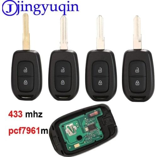Jingyuqin Remote Car Key 433MHz For Renault Sandero Dacia Logan Lodgy Dokker Duster With Chip PCF7961M HITAG AES Blade