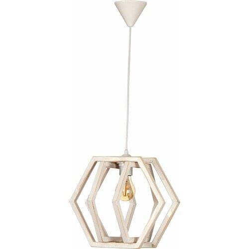 Oak Single Pendant Chandelier Wood White Tumbled Indoor Lighting is Special Design
