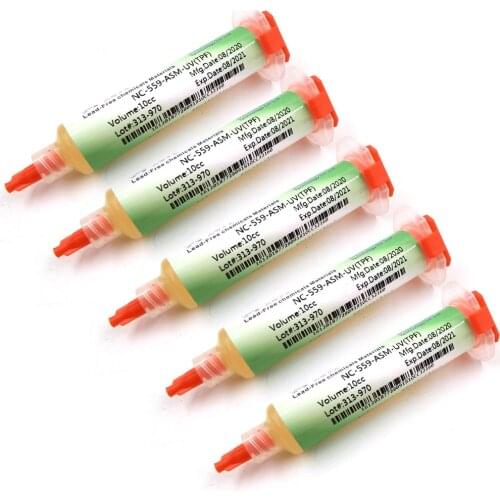5pcs/lot 10cc NC-559-ASM-UV(TPF) Flux Paste Lead-Free Solder No-Clean Solder Paste For PCB IC Parts Soldering Repair