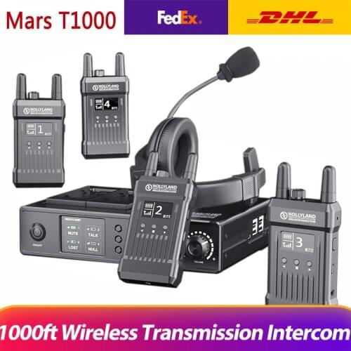 Hollyland Mars T1000 1000ft Wireless Transmission Intercom system Full-duplex Wireless Communication Talkback