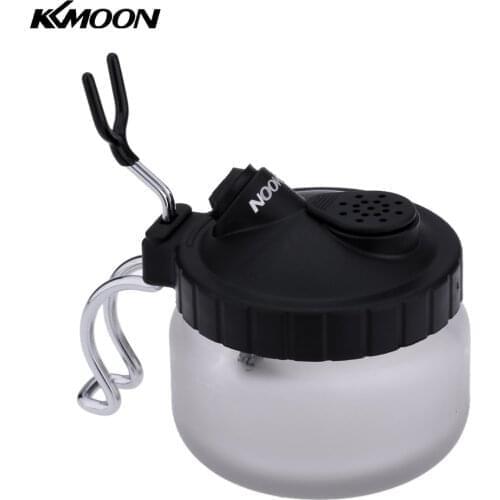 KKmoon Professional Airbrush Cleaning Pot Glass Air Brush Holder Clean Paint Jar Bottle Manicures Tattoo Supply