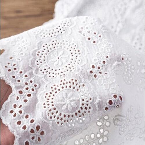 New Factory Direct 32cm 2Yds/lot Circle Cut-out Cotton Cloth Embroidered Lace Fabric DIY Handmade Lace Trim Accessories X289