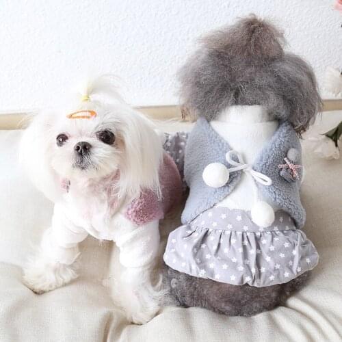 Cute Puppy Jacket Warm Fleece Doggie Coat Winter Small Dog Homewear Little Pet Dress Festival Costume For Chihuahua Teddy Dog