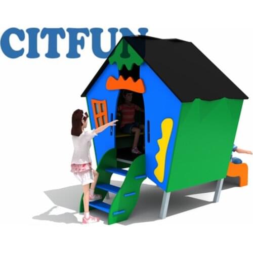 PE Cute and Colorful house for outdoor kids playground,slides for children OP18H-169B