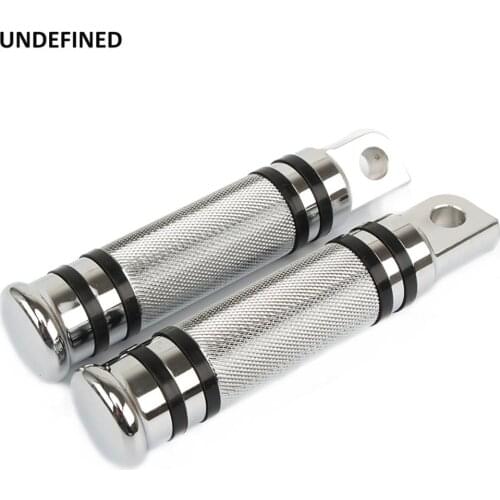 Motorcycle Knurled Foot Pegs CNC Rear Front Footrest Pedal Chrome for Harley Touring Sportster 883 Softail Dyna Fatboy Universal