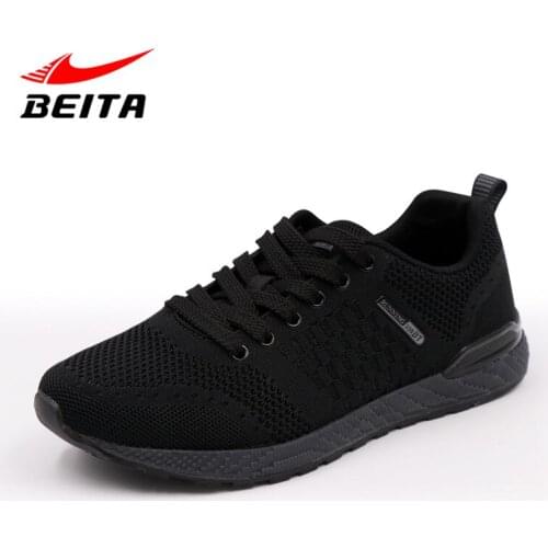 Beita outdoor mens Solid color lightweight running sport shoes anti-skid wear-resistant Breathable damping shoes Training shoes