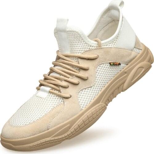 2019 new summer breathable leather mesh casual mens shoes set foot wild mens shoes