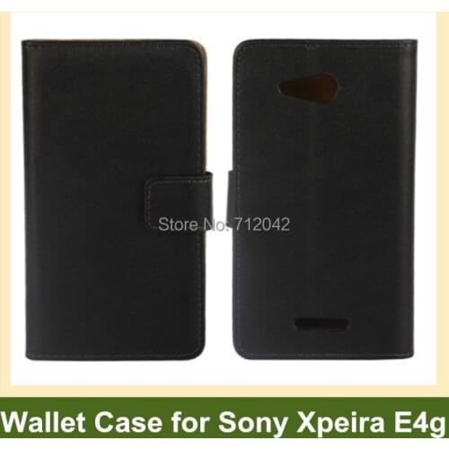 New Arrive Genuine Wallet Flip Cover Case for Sony Xperia E4g with Folding Function Free Shipping