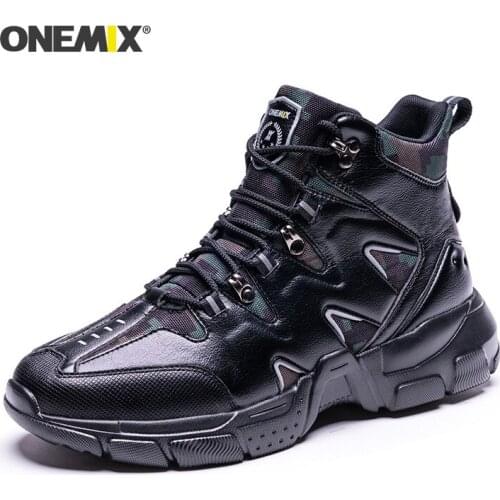 ONEMIX Men Winter polBoots Keep Warm Wool Sneakers for Men Waterproof Outdoor solider Running Shoes policeman Shoes