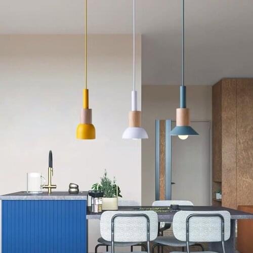 Nordic Wood Pendant Lights Modern Indoor Wooden Hanging Lamps Fixture Luminaire Bedside Dining Room Home Decor Black Lighting