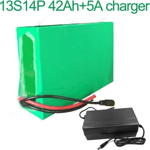 With 5A charger 48V 42Ah 13S14P 18650 Li-ion Battery Pack E-Bike Ebike electric bicycle 270x255x70mm
