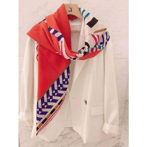 2021 new arrival autumn spring classic design 140*140 cm colorful scarf 65% cashmere 35% silk scarf wrap for women lady girl