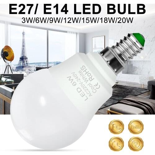 LED Bulb E27 Spotlight 220V Lamp E14 Light Bulb Smart LED Chandelier Flood Light Home Lighting 3W 6W 9W 12W 15W 18W 20W Lampara