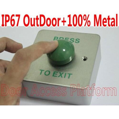 IP67 Outdoor WaterProof Door Opener Button,100% Full Metal case Push Button,Exit for Door Access Control System Weatherproof kit