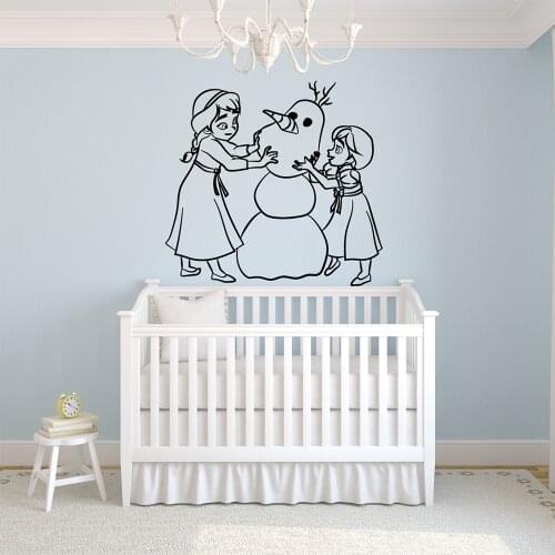 Vinyl Wall Decal Kids Make Snowman Art Wallpaper Door Window Vinyl Stickers Childs Bedroom Nursery Home Decor Q394