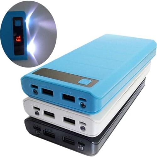 High Quality Type C Input 2 USB 8x 18650 Battery DIY Holder LED Display Power Bank Case Box
