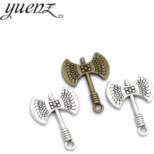 YuenZ 20pcs Antique Silver color ax Charms Pendants for Bracelet Necklace DIY Jewelry Making Finding Accessories 21.5*16mm M24