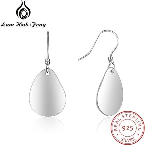 925 Sterling Silver Mirrored Metallic Earrings for Women Minimalist Dangle Drop Earrings S925 Silver Jewelry (Lam Hub Fong)