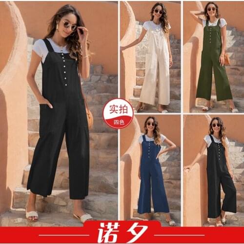 Jumpsuit women 2021 Restoring ladies summer leisure long straps wide-legged Rompers Womens Slim Jumpsuits LHX1820