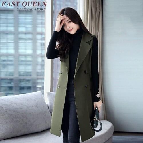 Women casual vest in spring and autumn long sleeveless grace bodycon business female waistcoat ladies office jacket DD240 F