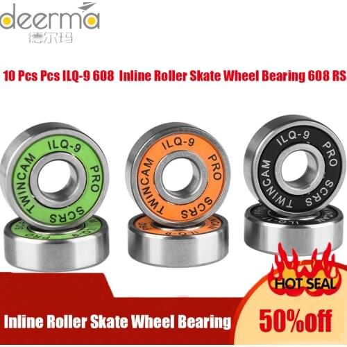 10 Pcs Pcs ILQ-9 608 Inline Roller Skate Wheel Bearing 608 RS Anti Rust Skateboard Ball Bearings For Scooters Longboards