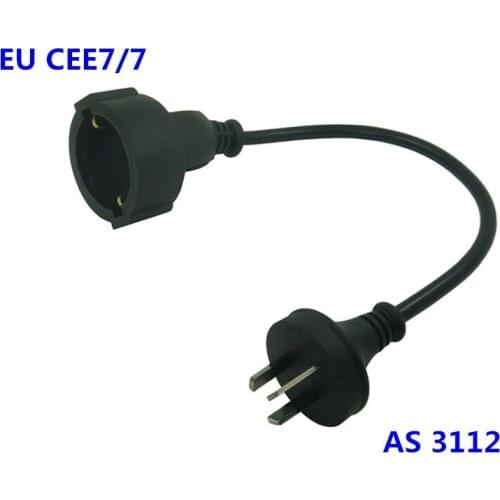 20CM AS3112 AU Australia 3Pin Plug To EU CEE7/7 PDU UPS Socket Short Cord Digital Portable Conversion Power Cable CEE7 0.2m