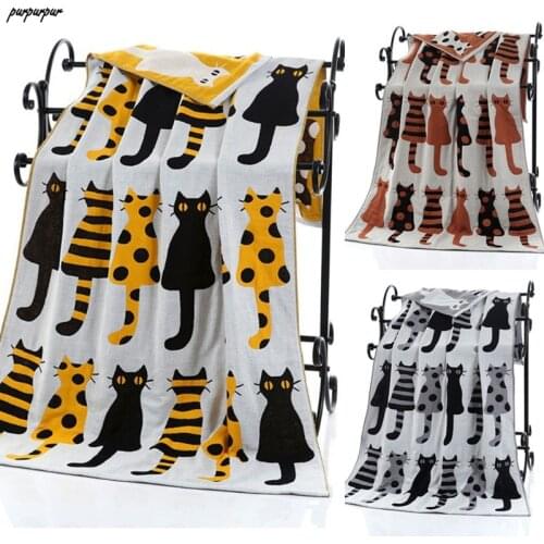 3 Layers Baby Cotton Gauze Bath Towels Cute Jacquard Meow Cat Fast Drying Super Absorbent SPA Swimming Beach Washcloths