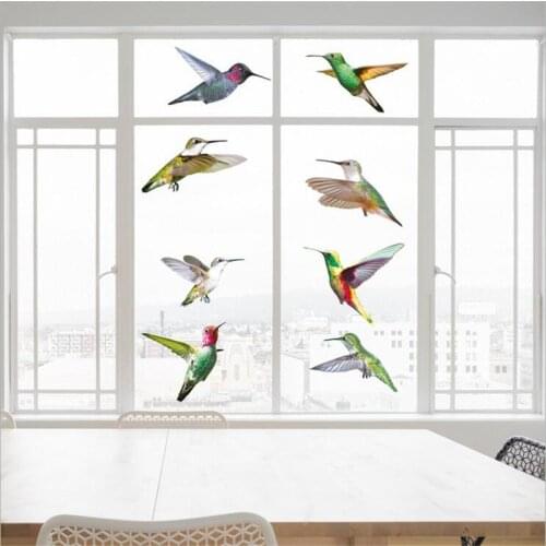 4 Sheet/Lots 3D Three-Dimensional Bird Warning Wall Sticker For Window Hummingbird Static Glass Anti-Collision Glass Sticker