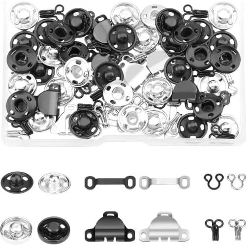 50 Pairs 3 Styles 2 Colors Skirt Hooks and Eyes Sewing Hook Eye Closures Trousers Skirt Dress Bra Sewing DIY
