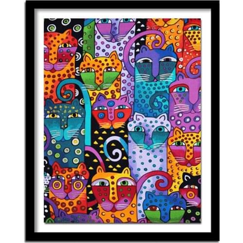 Nabi 5D DIY Diamond Embroidery Color animal Lovely Cat Family Diamond Painting Cross Stitch Full Drill Decoration Arts