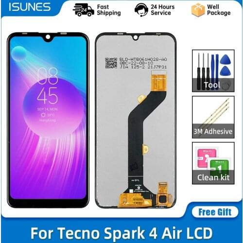 6.1" Original For Tecno Spark 4 Air KC6 KC1J LCD Display Touch Screen Digitizer Assembly For Tecno KC6 Repair Replacement Parts