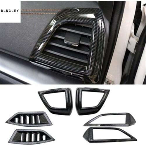 6pcs/lot ABS Carbon fiber grain front air conditioning outlet decoration cover for 2018 Subaru XV car accessories