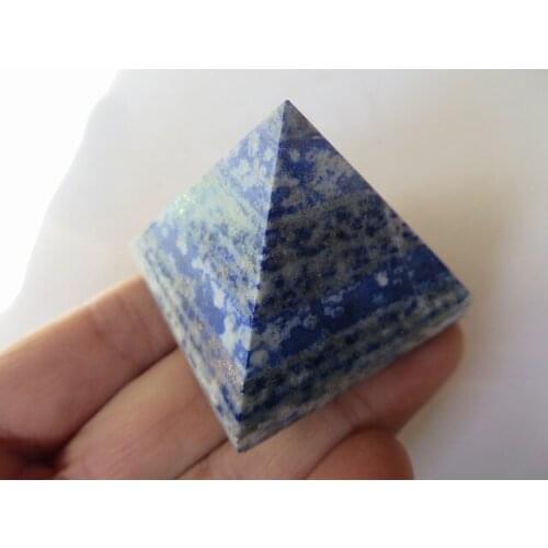 AA Rare Nature Blue Lapis Lazuli Crystal Pyramid Point Healing 70g