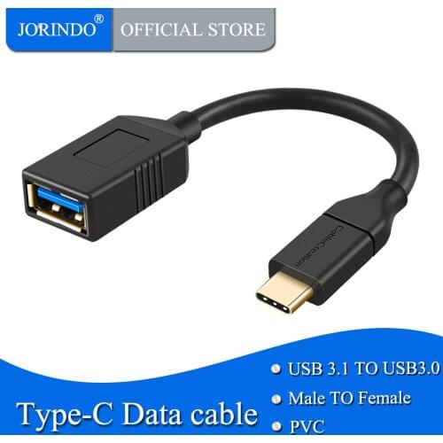 USB-C to USB 3.0 Female Adapter, 0.5 ft JORINDO (Gen1) USB3.1 Type C to Type A Adapter OTG Cord, Compatible MacBook Pro