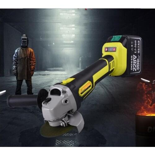128VF 100mm 1200W 8000RPM Cordless Electric Angle Grinder Power Cutting Tool Rechargeable Li-ion Battery Charge Grinding Machine
