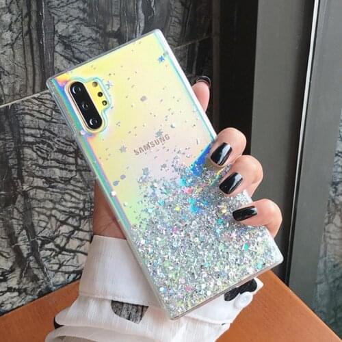 Glitter Bling Sequins Phone Case For Samsung S20FE S20 S21 S9 S8 Note 20 Ultra 8 9 10 Plus Lite A50 A70 A51 A71 Soft Clear Cover