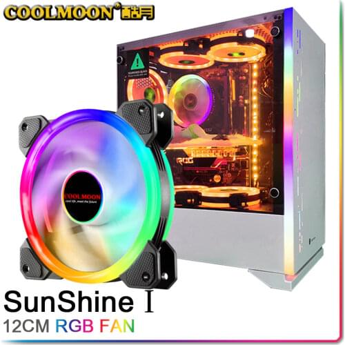 COOLMOON SunShine 120mm One PC Fan RGB Fan Aurora Eclipse 5V A-RGB Chassis Quiet Fan