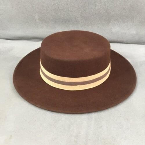 Fedora Autumn and winter in Europe and the new wool hat brawn ceremony han edition men and women British aristocratic wind