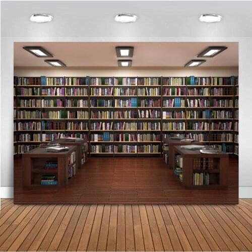 Library Interior Bookshelf Books Photography Backgrounds Customized Photographic Backdrops For Photo Studio