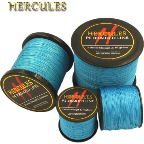 Hercules 4 Strands 100M 300M 500M 1000M 1500M 2000M PE Blue Braided Fishing Line Sea Saltwater Carp Fishing Weave Super Strong