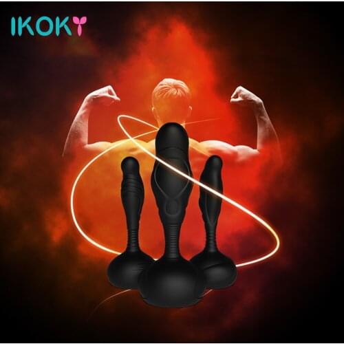 IKOKY Anal Plug Adult Products Sex Toys For Men Prostate Massager 10 Speed Vibrator Anal Beads Male Masturbator Butt Plug