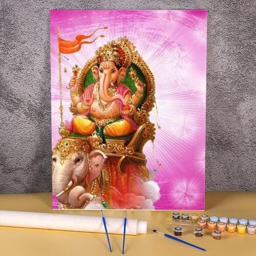Buddha India Ganesha Painting By Numbers Package Acrylic Paints 50*70 Boards By Numbers New Design Adults Wall Art Wholesale