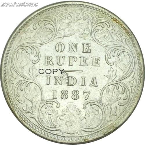 Replica Coin 1887 India One Rupee Victoria Queen Brass Silver Plated Copy Coins Very Perfect Quality Can Make Different Style
