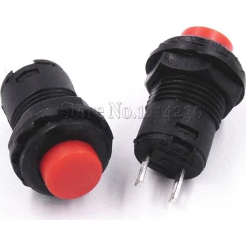 10PCS Mini Small Round Button Red Green Self-locking Push button Switch Latching ON/OFF 12mm 3A 125V 1.5A 250V AC