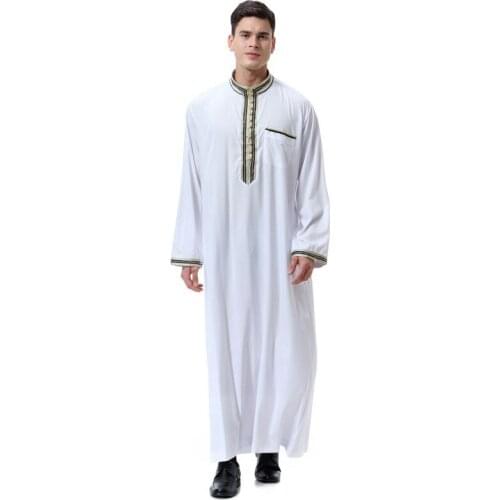 Islamic clothing Men Muslim Hombre kaftan Saudi Arabia abaya Robe Pakistan clothes Full sleeve patchwork Ropa de hombre