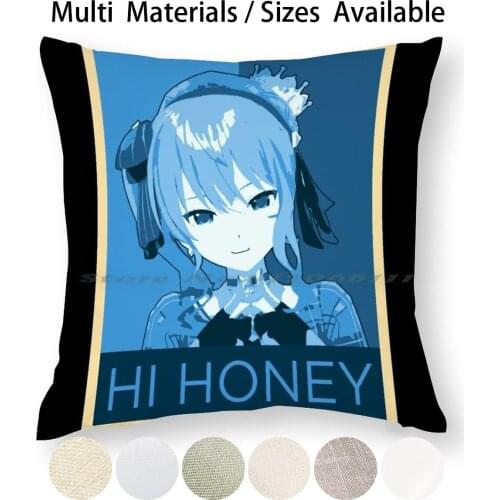 Hololive Hoshimachi Suisei Hi Honey Posterized Pillow Case Throw Pillow Cover Cotton Linen Flax Hololive Jp Hololive Gen 0